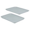 thumbnail image 1 of Uxcell 12x9" Fast Food Tray, 2 Pack Plastic Reusable Multi-Purpose Rectangle Serving Tray Light Blue, 1 of 5