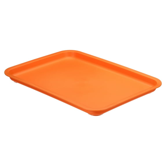Uxcell 12x9" Fast Food Tray, Plastic Reusable Multi-Purpose Rectangle Serving Tray Orange