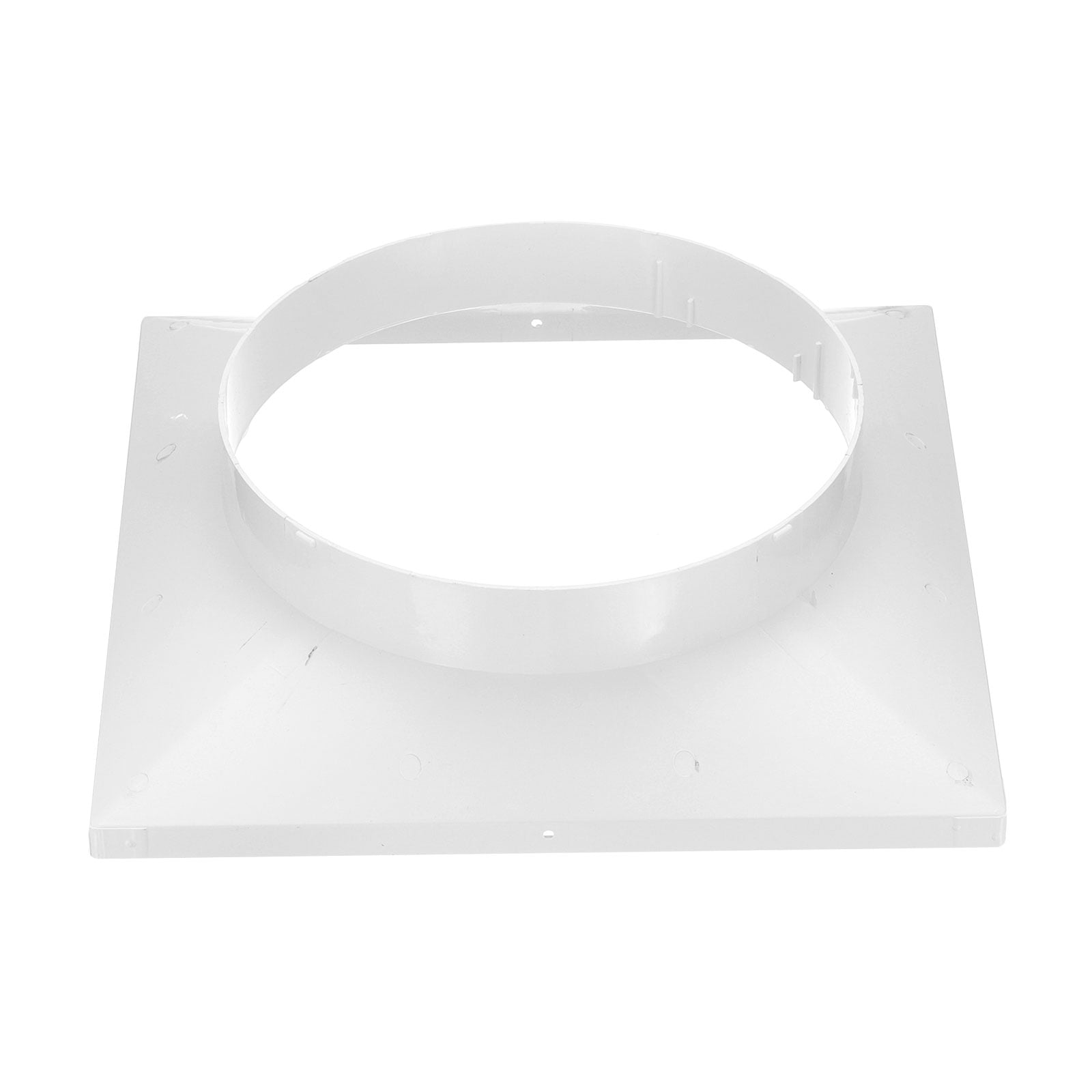 Uxcell 13" to 10" Duct Connector Flange, Plastic Square to Round Straight Dryer Vent Wall Plate for Air Heating Cooling Ventilation System HVAC Exhaust Fan, White