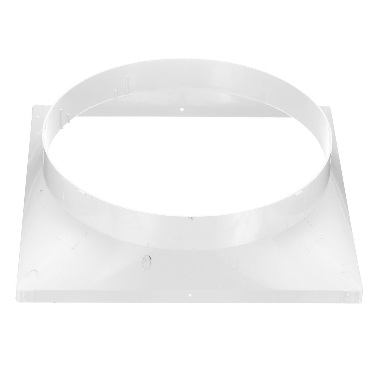 Uxcell 13" to 12" Duct Connector Flange, Plastic Square to Round Straight Dryer Vent Wall Plate for Air Heating Cooling Ventilation System HVAC Exhaust Fan, White