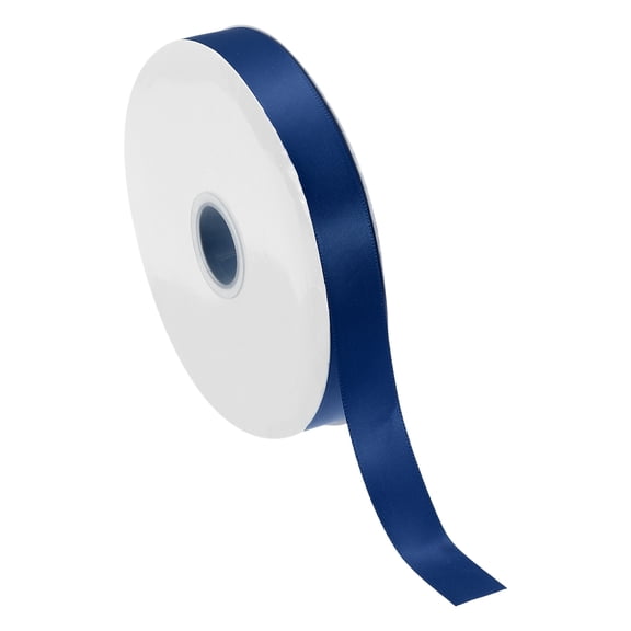 Uxcell 13/16 Inch x 60 Yards Solid Satin Ribbon, Polyester Fabric Ribbon Roll Single Faced for Gift Wrapping Crafts Wedding Birthday Bouquet Hair Bows DIY Decoration, Navy Blue