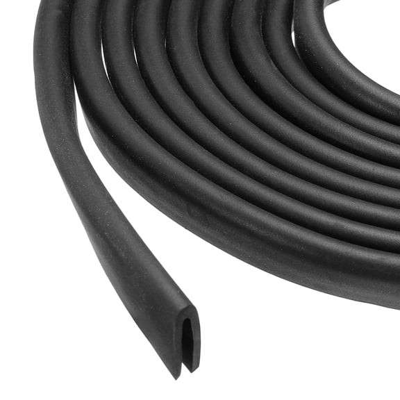 Uxcell 13.1ft U Rubber Edge Trim Fit for 1mm Edge, 5 mm x 10 mm Black