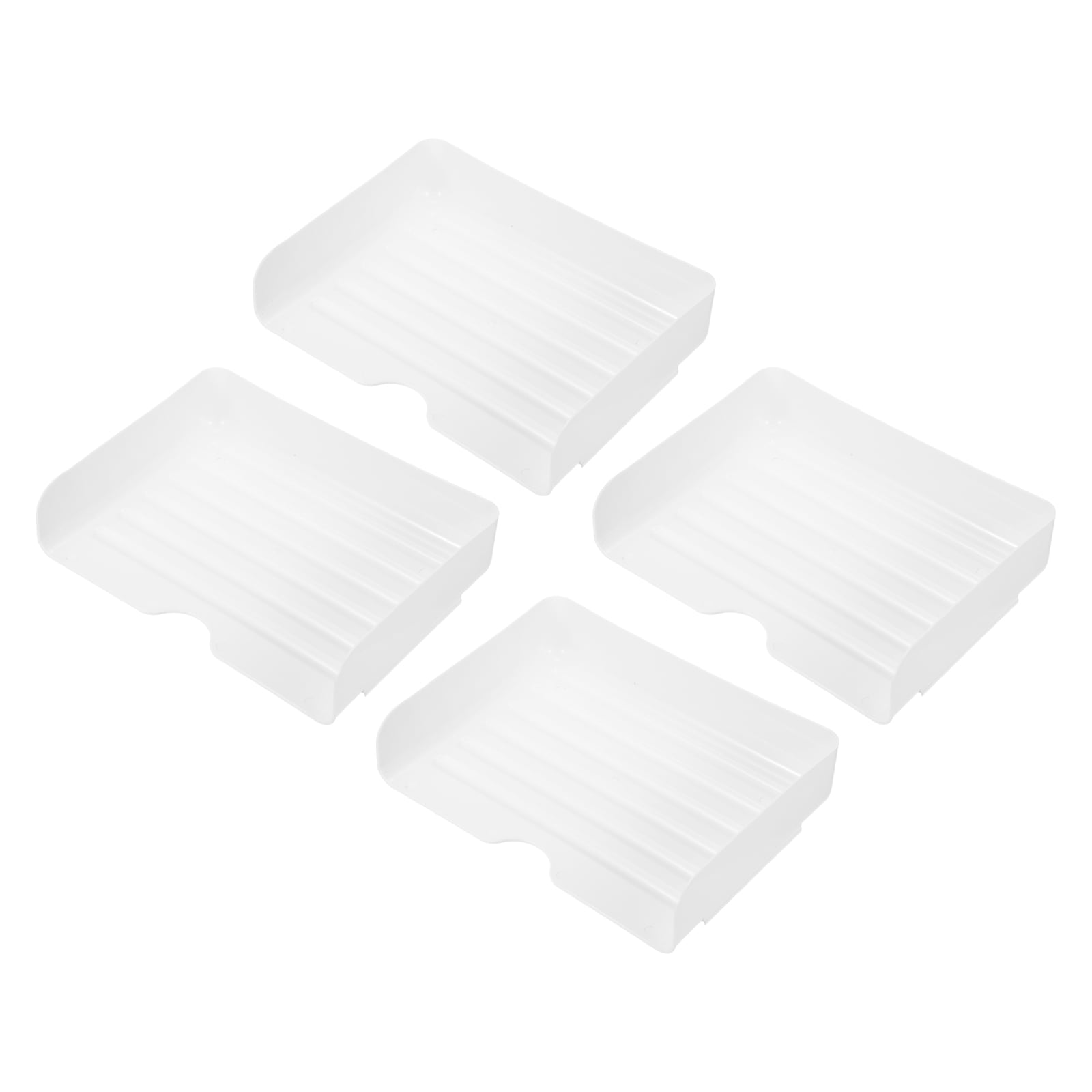 Uxcell 13.3"x9.8"x3" Stackable Letter Tray, 4-Tier Paper Organizer Rectangular Plastic Desk Organizer Accessories File Holder for Office Desk Drawers Paper Storage, White