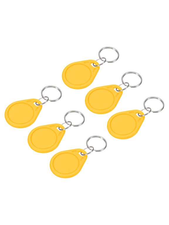 13.56MHz Read Only RFID Proximity IC Key Fobs Smart Token Tag Yellow 6 Pack