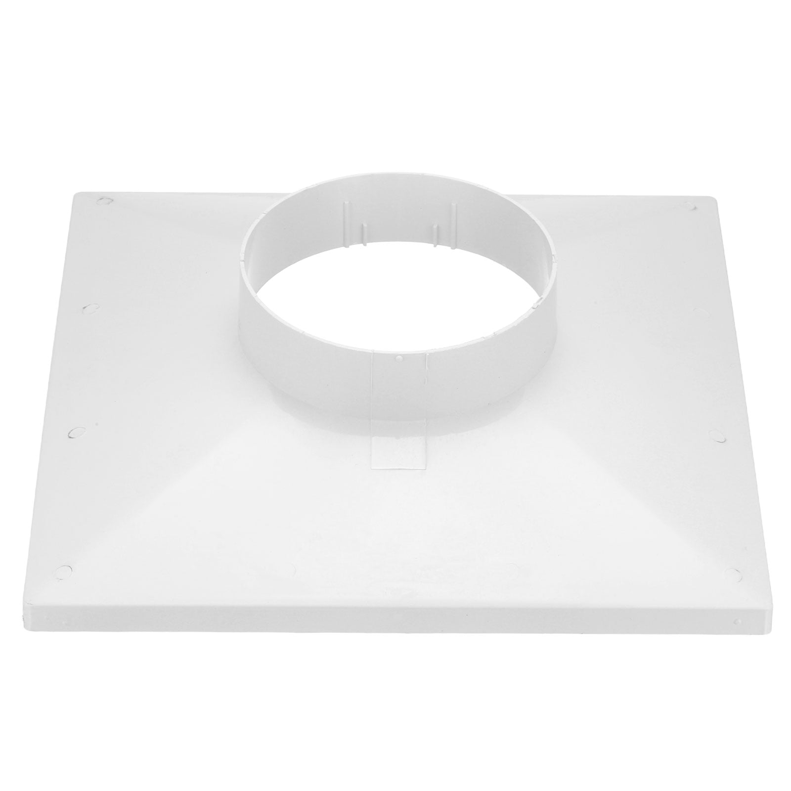 Uxcell 13" to 6" Duct Connector Flange, Plastic Square to Round Straight Dryer Vent Wall Plate for Air Heating Cooling Ventilation System HVAC Exhaust Fan, White
