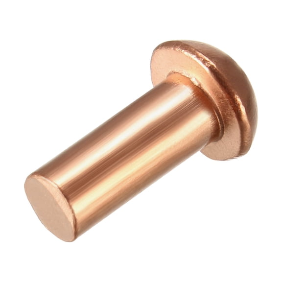 Uxcell 13/64" x 15/32" Round Head Solid Rivets Fasteners Copper 50Pcs