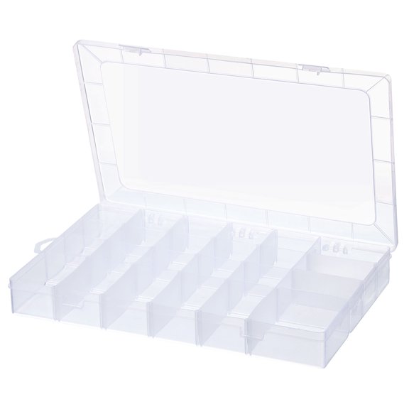Uxcell 13.6x8.6x1.9 inch Nail Charm Organizer 24 Grids Craft Storage Box