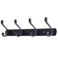 thumbnail image 1 of Uxcell 13.8" Dual 4 Hooks Wall Hooks Coat Rack Coat Hooks Zinc Alloy Black-A 1pcs, 1 of 7