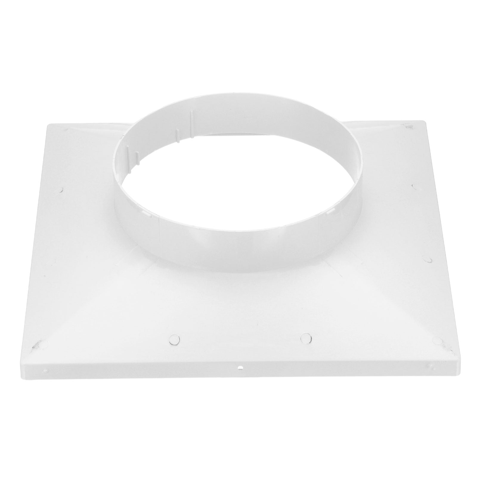 Uxcell 13" to 8" Duct Connector Flange, Plastic Square to Round Straight Dryer Vent Wall Plate for Air Heating Cooling Ventilation System HVAC Exhaust Fan, White
