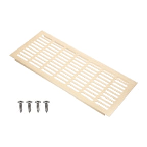 Uxcell 13.8 x 5.9 Inch Door Air Vent Cover, 1 Set Heavy Duty Aluminum Two Sided Grille Ventilation Cover Louvered with 4 Mounting Screws for Wardrobe Door, Brass
