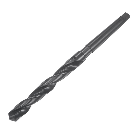 Uxcell 13.8mm Twist Drill Bit with MT1 Morse Taper Shank, 100mm Flute Length High-speed Steel Black Oxide