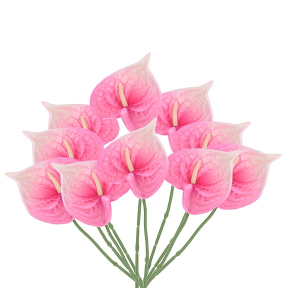 Uxcell 13" Artificial Anthurium Lily Flowers Floral Arrangements Bouquet Decor, Light Pink 10 Pack