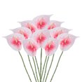 thumbnail image 1 of Uxcell 13" Artificial Anthurium Lily Flowers Floral Arrangements Bouquet Decor, Orange White 10 Pack, 1 of 5