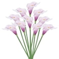 thumbnail image 1 of Uxcell 13" Artificial Calla Lily Flowers Floral Arrangements Bouquet Decor, Purple White 10 Stems, 1 of 5