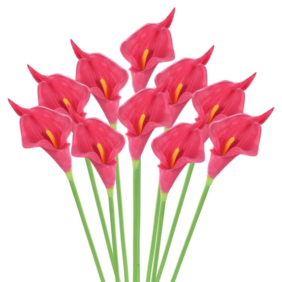 Uxcell 13" Artificial Calla Lily Flowers Floral Arrangements Bouquet Decor, Red 10 Stems