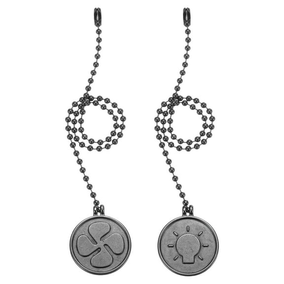 Uxcell 13 Inch Ceiling Fan Pull Chain Extender Sets, Black 2 Pcs (Rond Shape)