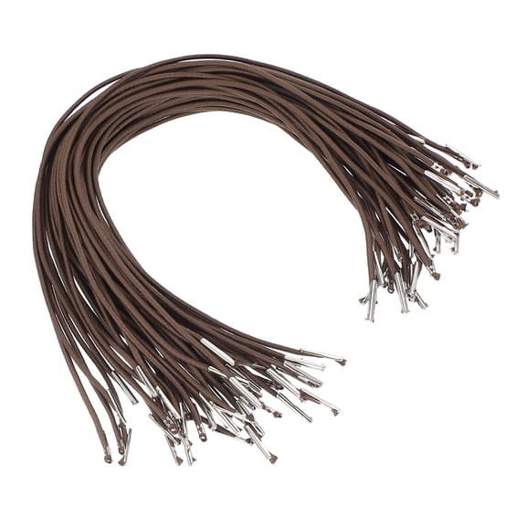 Uxcell 13 Inch Elastic Barbed Cord 2 mm Loop Stretch Round String with Metal Barb Fasteners, Khaki 50 Pcs
