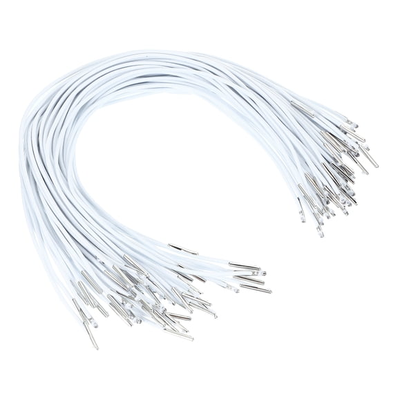 Uxcell 13 Inch Elastic Barbed Cord 2 mm Loop Stretch Round String with Metal Barb Fasteners, White 50 Pcs