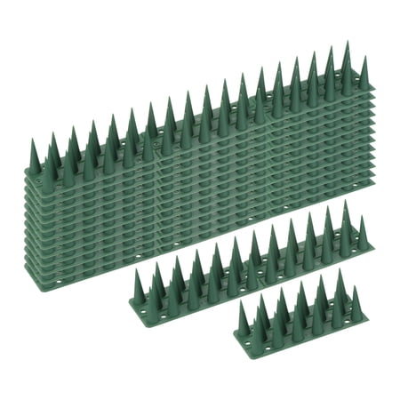 Uxcell 13 Inch Plastic Anti Bird Cat Pigeon Deterrent Fence Bird Spikes, Green 12Pack