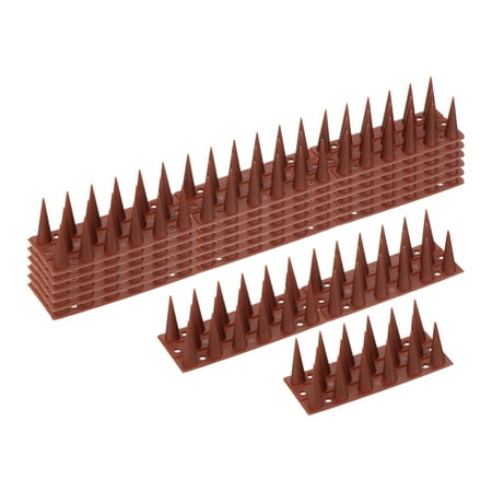 Uxcell Bird Spikes, Plastic Keep Bird Away Anti Cat Pigeon Deterrent Spikes for Outdoor Garden Balcony 13 inch,Red