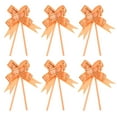 thumbnail image 1 of Uxcell 13 Inch Pull Bows Ribbon Gift Wrapping String Gold Thread Style Decorative Bow Tie Orange 100 Pack, 1 of 6