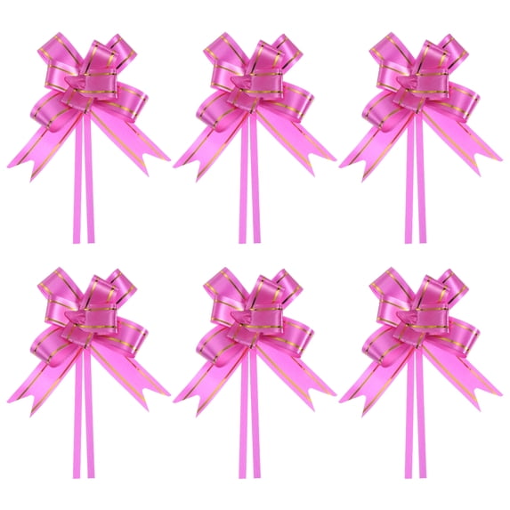 Uxcell 13 Inch Pull Bows Ribbon Gift Wrapping String Gold Thread Style Decorative Bow Tie Rose Red 100 Pack