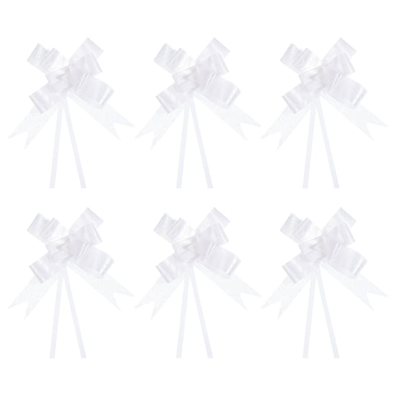 Uxcell 13 Inch Pull Bows Ribbon Gift Wrapping String Rose Pattern Decorative Bow Tie White 200 Pack