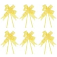 thumbnail image 1 of Uxcell 13 Inch Pull Bows Ribbon Gift Wrapping String Rose Pattern Decorative Bow Tie Yellow 200 Pack, 1 of 6