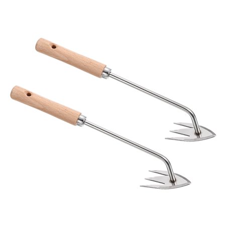 Uxcell 13 Inch Succulent Planting Tool Gardening Hand Trowel Press Soil Rake Steel Mini Garden Tool 2 Pack