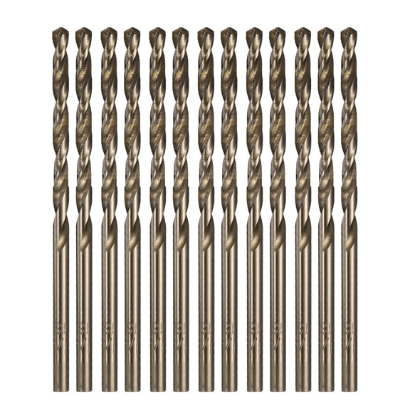 Uxcell 13 Pack 1/8" M35 Cobalt Twist Drill Bits, High-Speed Steel Jobber Drill Bit for Stainless Steel, Hardened Metal, Cast Iron, Aluminum, Copper, Soft Alloy Steel, Wood, Plastic