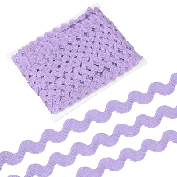 Uxcell 13 Yard Rick Rack Trim Ribbon, 5mm Wave Sewing Bending Fringe Trim Wave Ribbon Trim for Sewing DIY Clothes Wrapping Wedding Party Decoration, Light Purple