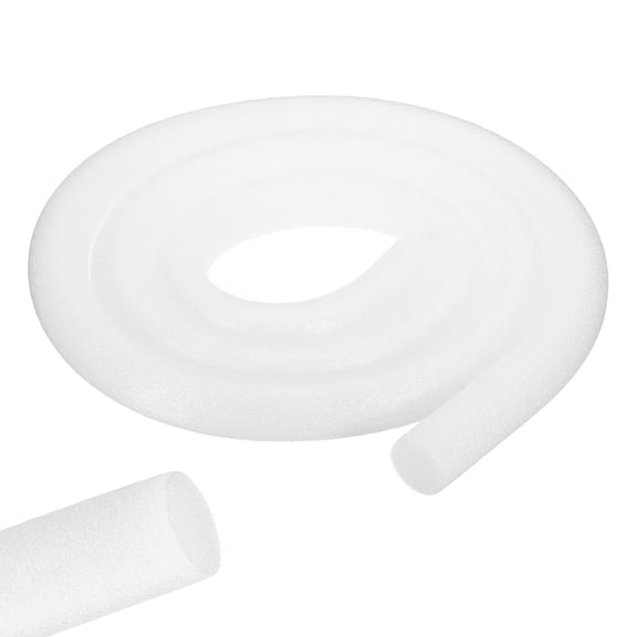 Uxcell 13 ft Foam Cylinders, 1-3/16 Inch Diameter Pearl Cotton Tube Rod for Flower Arrangement Modeling DIY Arts Supplies Sealing Concrete Gaps Filler, Crack Filling, Doors, White