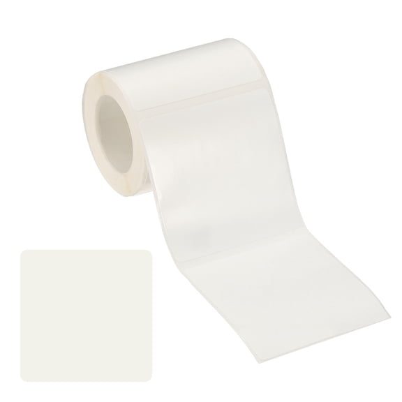 Uxcell 130 Pcs Thermal Labels, 2x2" Square Thermal Printer Labels Stickers Self Adhesive Tags Paper 1 Rolls Small Waterproof for Printer Small Business Name Tag Barcode, White