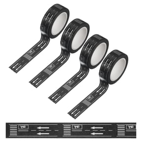 Uxcell 132ft Tape Car Track Tape Traffic Washi Tape Highway Train for DIY Craft Style 8, Black