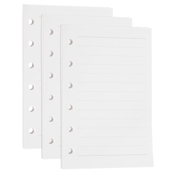 Uxcell 135 Sheets A7 Planner Inserts Lined Binder Inserts, (6 Holes Binder Refill Paper 150GSM) Suited to Journaling/Planner/Notebook/Teacher Office Supplies