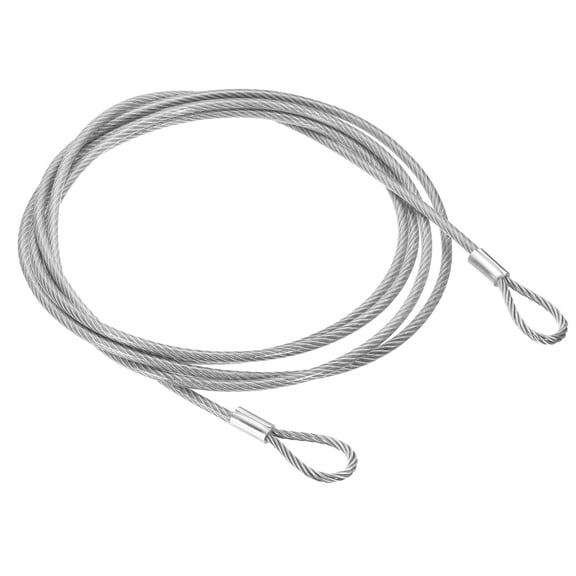 Uxcell 138 Inch Safety Cable Lock, 1 Pcs 304 Stainless Steel Security Wire Ropes Double Loop Anti-Theft Safety for Bicycles Luggage Stage Lighting, Clear