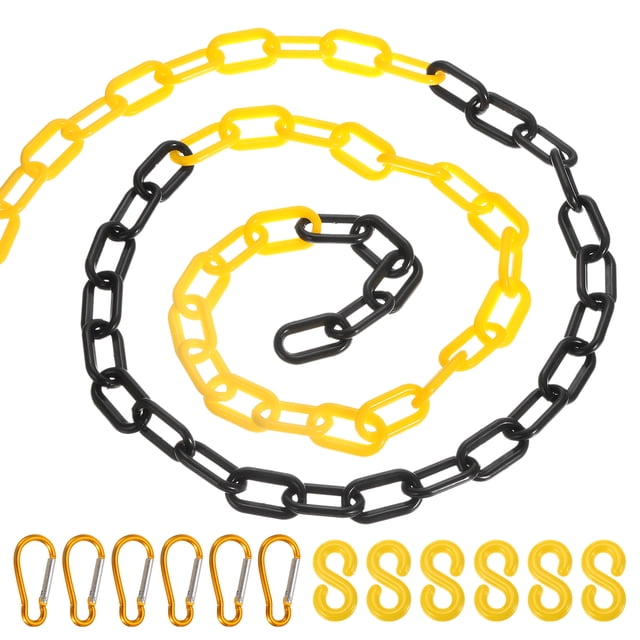 Safety Program Chain Uxcell 13Ft Plastic Chain Barrier, Safety Link Chain Stanchion with 6 S ...