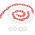 thumbnail image 1 of Uxcell 13Ft Plastic Safety Barrier Chain 2 S-Hooks, Red White, 1 of 5