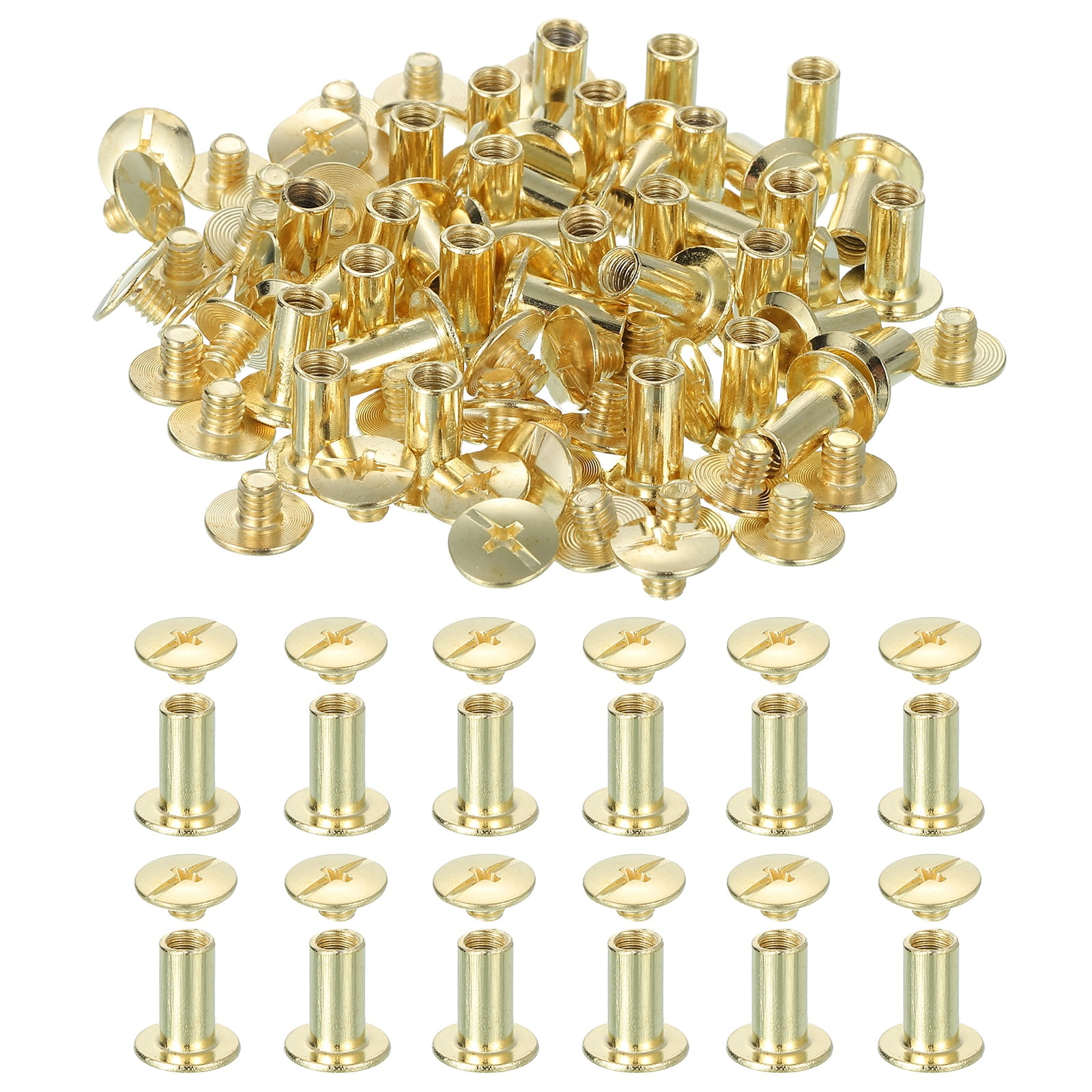 Uxcell 13mm Chicago Screws Leather Rivets, 60 Set Leather Rivets Nail ...