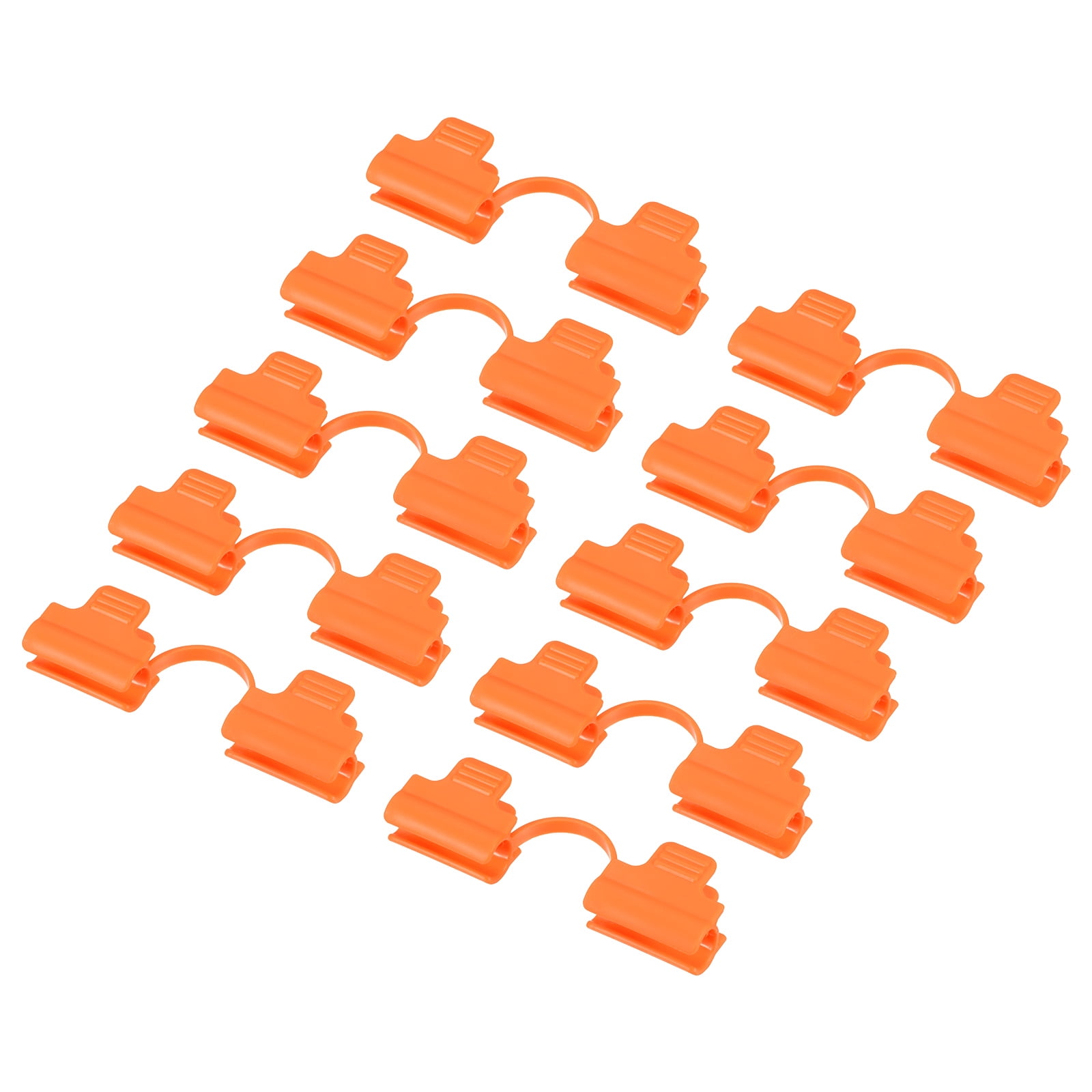 Uxcell 13mm Dia Plastic Greenhouse Film Fixing Clamps Plant Cover Clips Orange 10 Pack