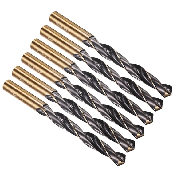 Uxcell 13mm Drill Bit, Jobber Straight Shank M2 High-Speed Steel 135 for Stainless Steel Hard Metal - 6 Pack