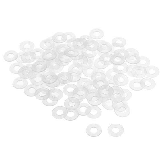 Uxcell 13mm O.D. 1mm Thick Nylon Flat Washers for M6 Screw Bolt, 100 Count