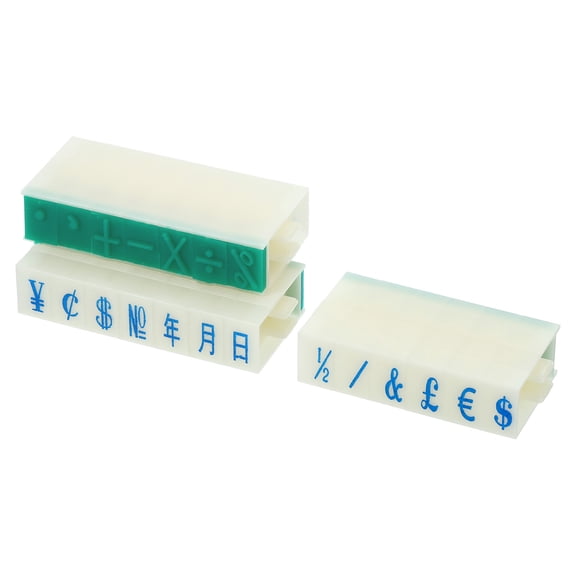 Uxcell 13mm Plastic 20 Digits Font Size 2 Date Currency Math Detachable Character Stamp Set