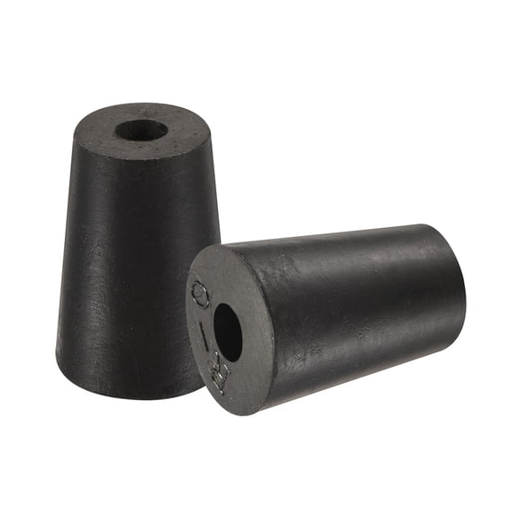 Uxcell 13mm to 17mm w Hole Rubber Tapered Plug for Lab Home Black 5 Pack
