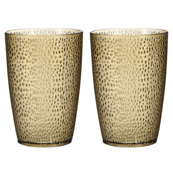 Uxcell 13oz Acrylic Drinking Glasses, 2Pack Plastic Reusable Tumblers Drinkware for Home Outdoors, Coffee
