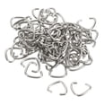 thumbnail image 1 of Uxcell 13x11x1.2mm Pinch Clip Connector Triangle Open Jump Rings 304 Stainless Steel Silver Tone 80pcs, 1 of 6