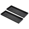 thumbnail image 1 of Uxcell 13x5" Fast Food Tray, 2 Pack Plastic Reusable Multi-Purpose Rectangle Serving Tray Smooth Surface Black, 1 of 5