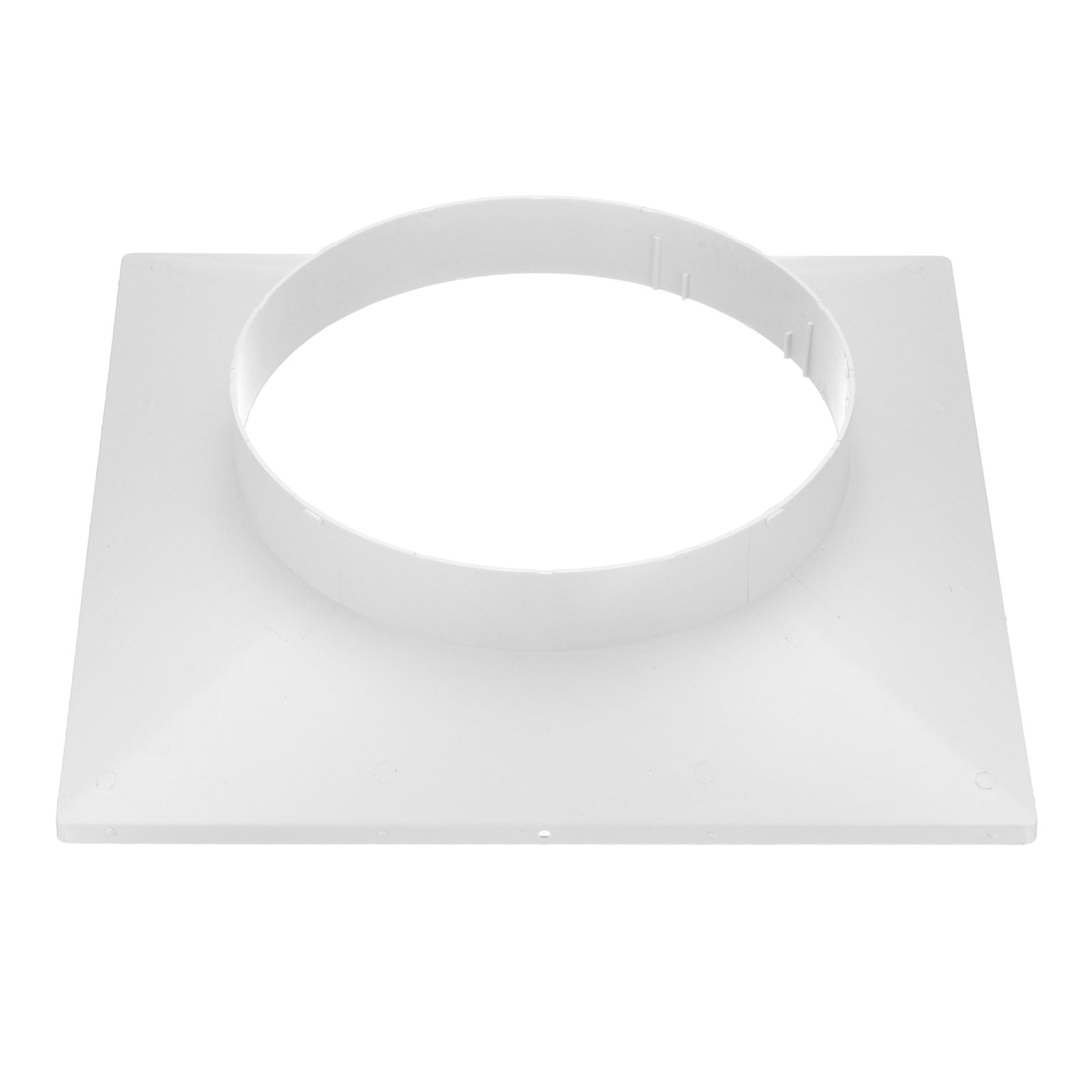 Uxcell 14" to 10" Duct Connector Flange, Plastic Square to Round Straight Dryer Vent Wall Plate for Air Heating Cooling Ventilation System HVAC Exhaust Fan, White