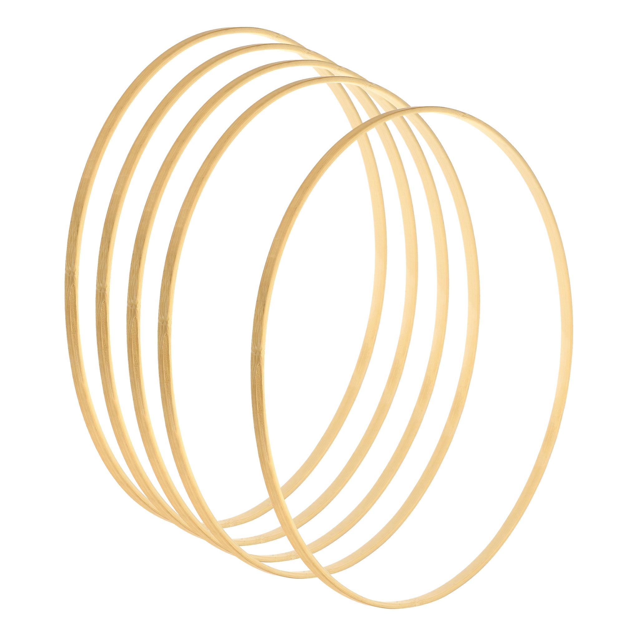 Uxcell Wooden Bamboo Floral Hoop Rings with Wire, DIY Crafts, Wedding ...