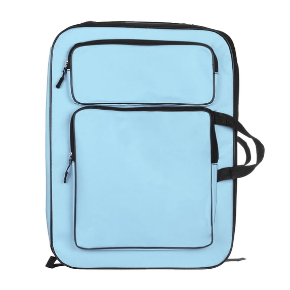 Uxcell 14.2" x 19.3" Art Portfolio Bag Backpack, Drawing Organizer, Light Blue